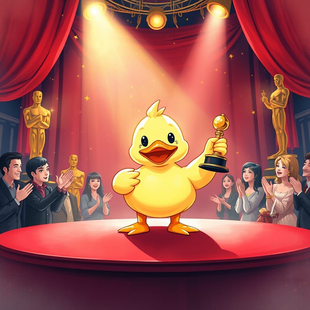 A anime rubber ducky won a Oscars 

illustration, Amy Brown, Sam Toft, Stewart Edmondson, perfect composition