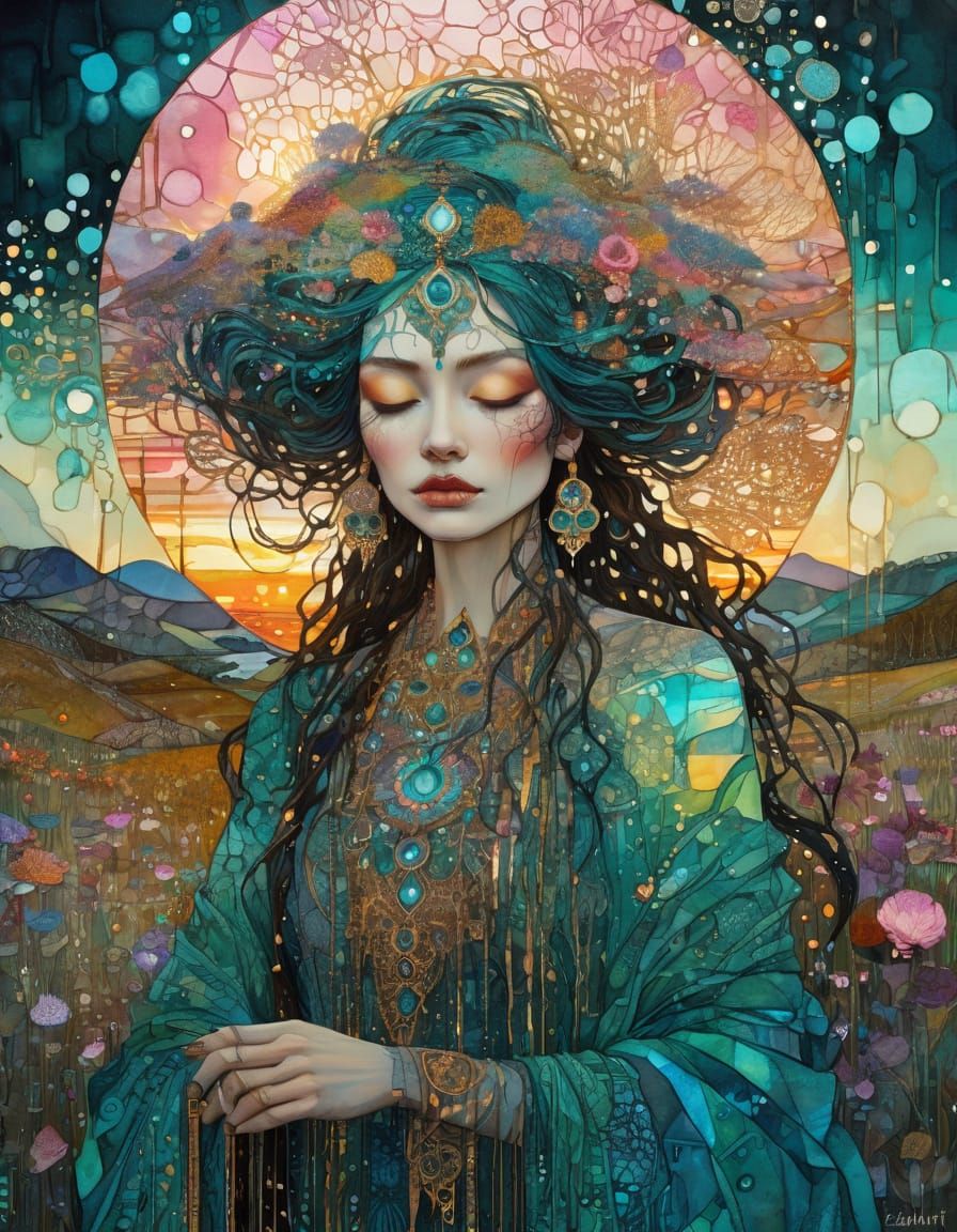 Ethereal Spring Landscape in Triadic Cinematic Colours