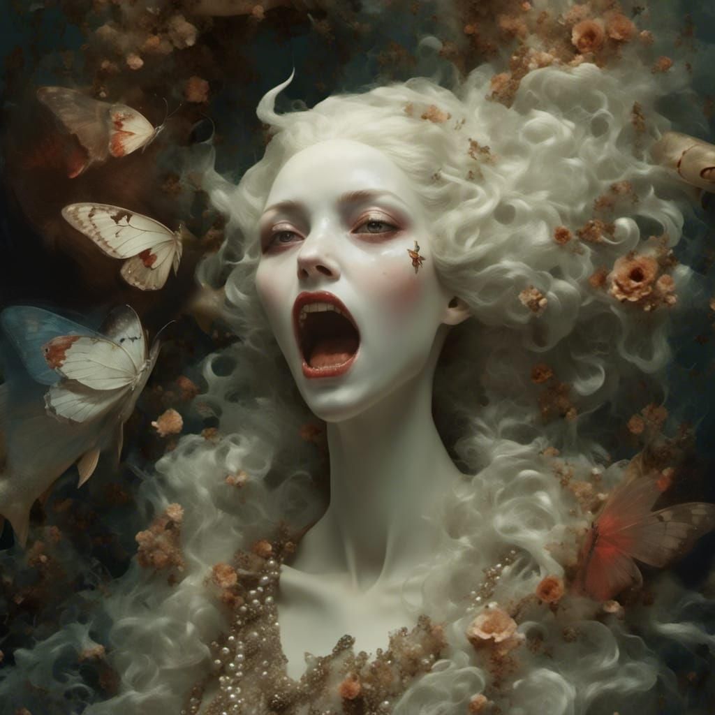 Woman Evolving into Butterfly: Surreal Digital Art