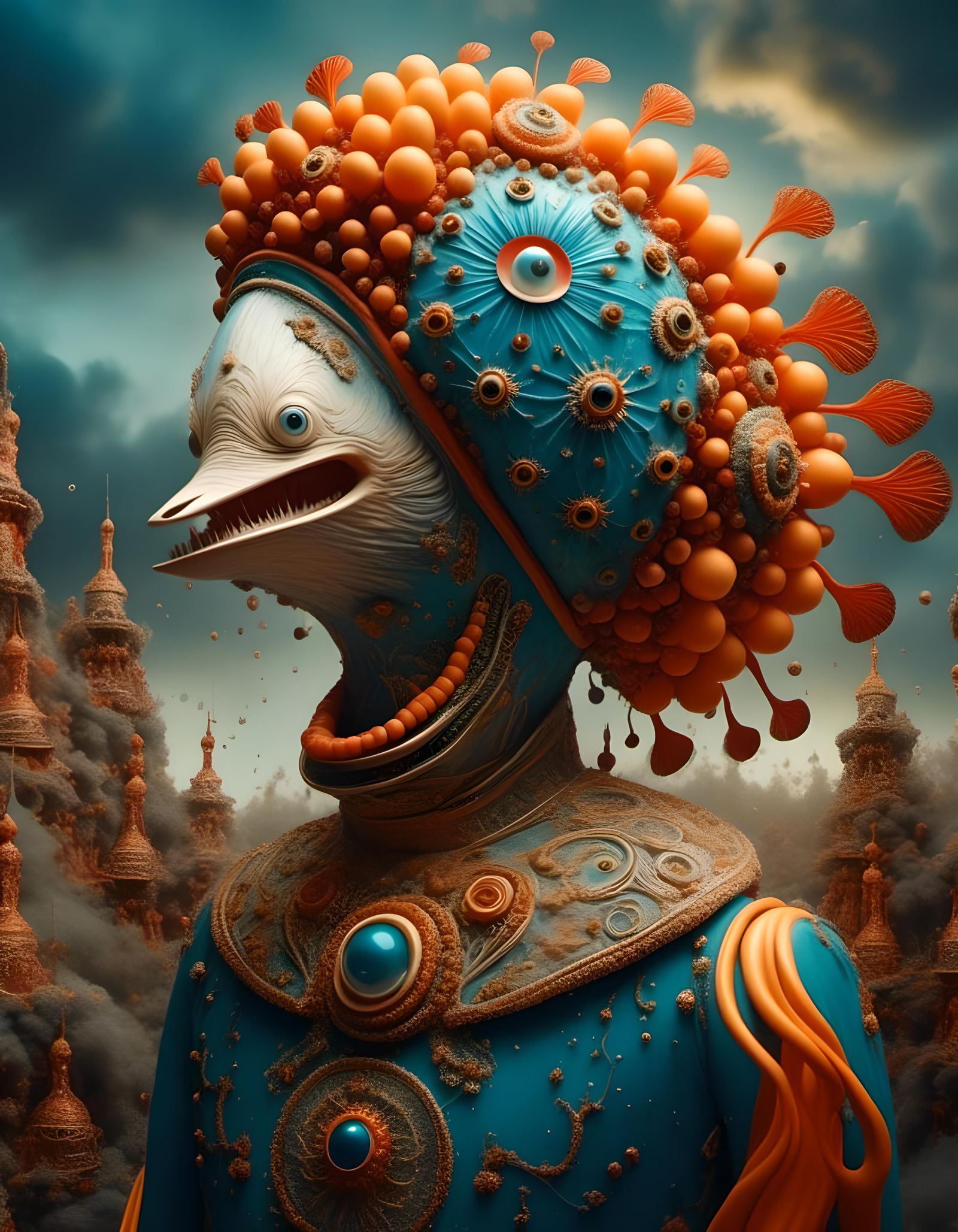 Magical Surreal Rising Sun in Bizarre Landscape