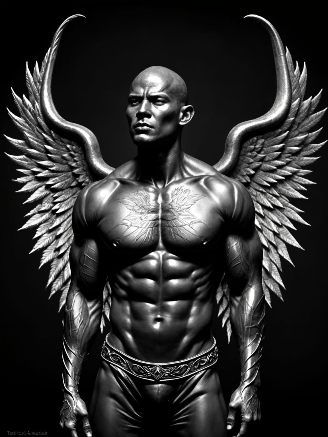 Angel of Steel in Black and White