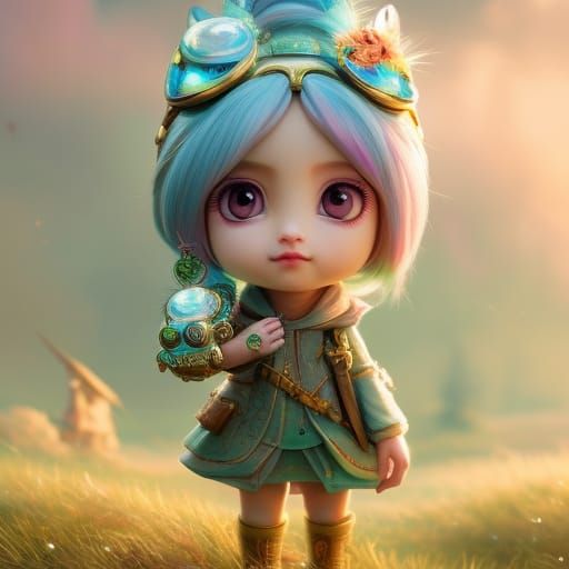 Steampunk Cupcake Portrait on Ukiyo-e Counter