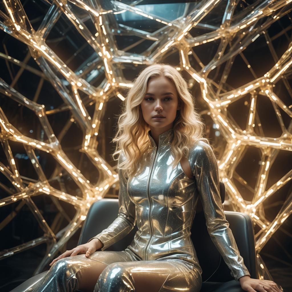 Blonde in Spaceship: Cinematic Film Still