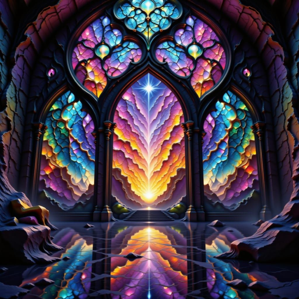 Fantastical Atlantis Stained Glass Window Splash Screen