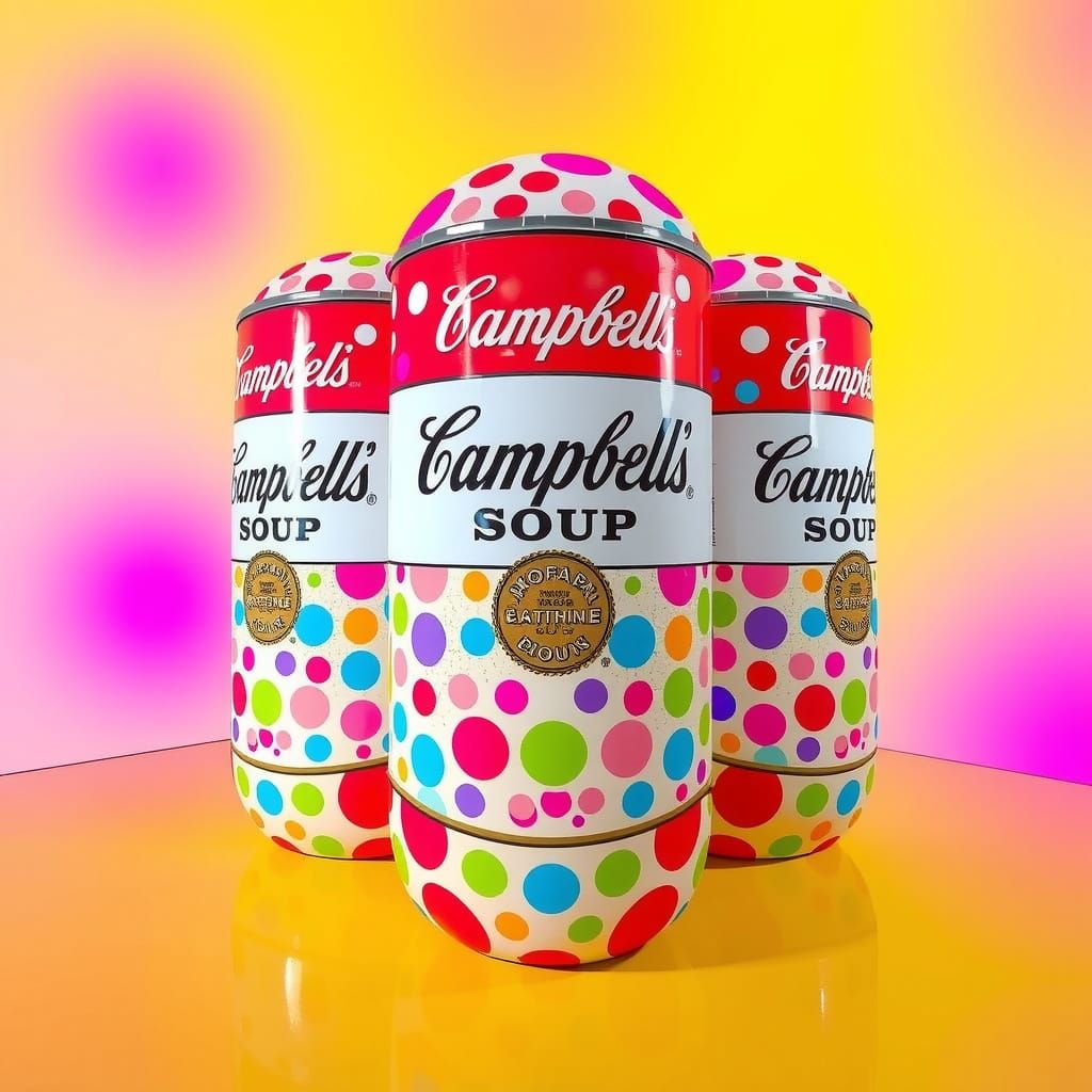Campbell soup by Yayoi Kusama