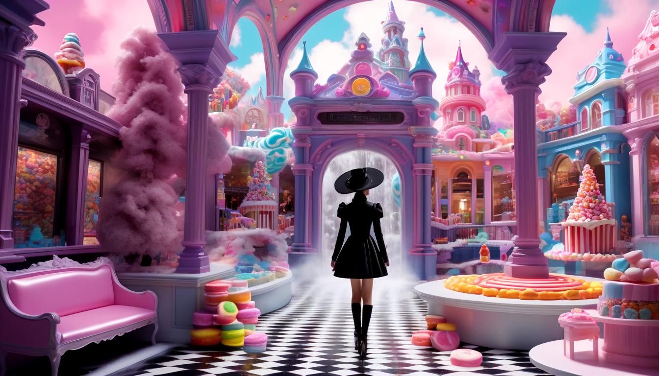 Retrofuturistic Candyland Utopia in Photorealistic Detail