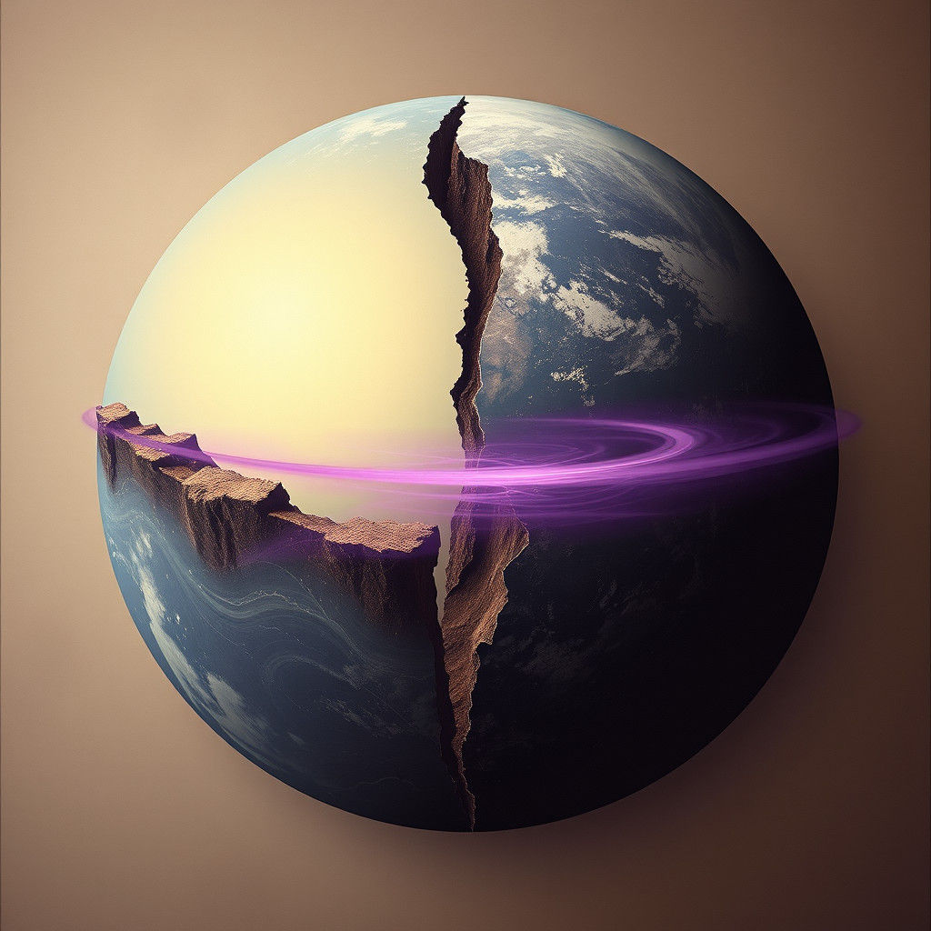 Cracked Earth with Amethyst Belt in Dystopian Style