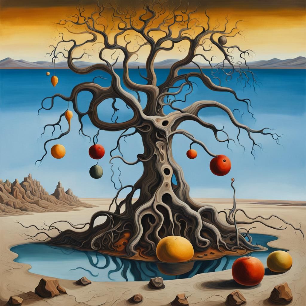 Surreal Tree of Knowledge in Barren Landscape