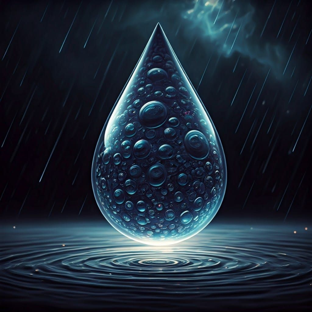 Surrealistic Masterpiece of Infinite Raindrops in 8K Hyper R...