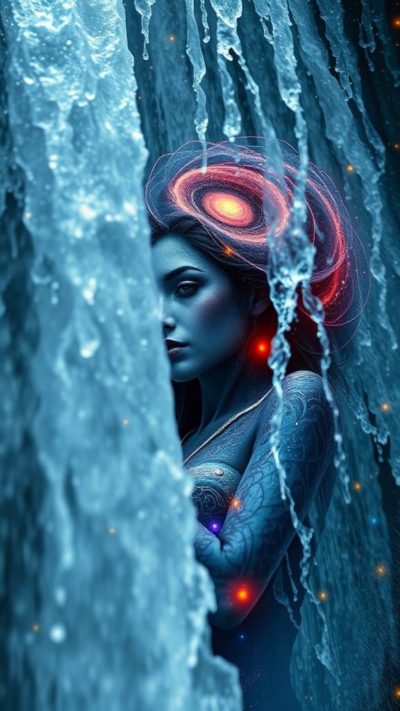 Goddess of Water in Cosmic Fractal Skin