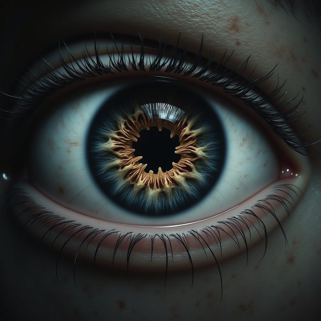 Surreal Eye Dreamscape with Fractal Faces