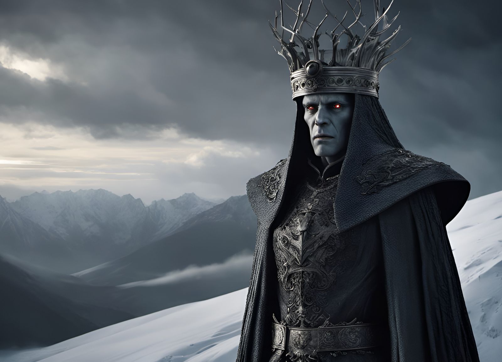 Undead Draugr King Portrait in Maximalist Style