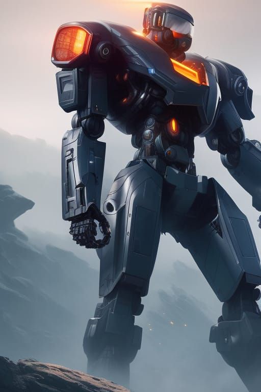 Hyperdetailed Mecha Pilot Stamp Concept Art
