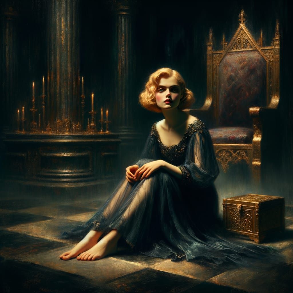 Norse Goddess Fülla in Romantic Oil Painting Style