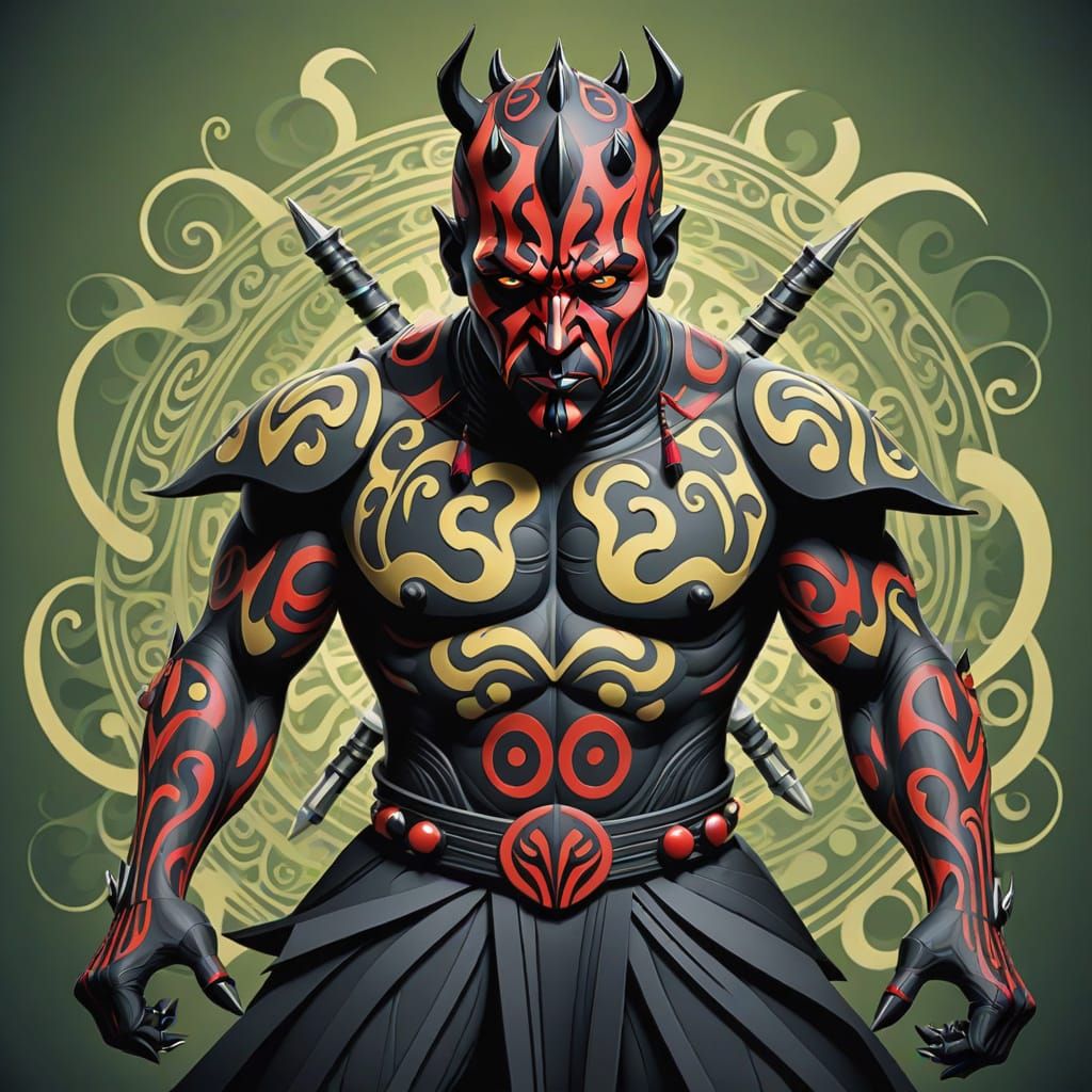 Darth Maul in Abstract Vector Fractal Style