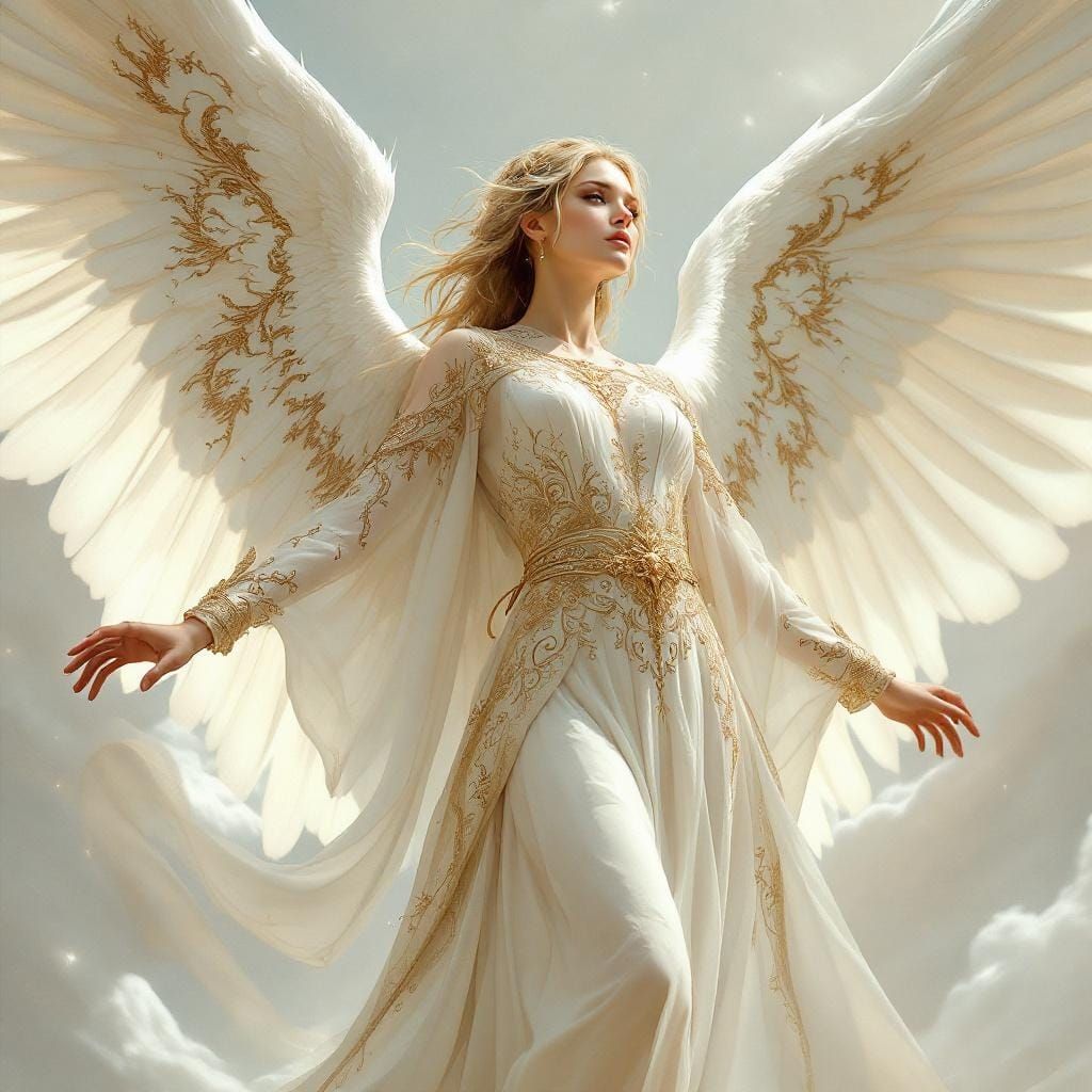 Majestic Angel in Ethereal Setting