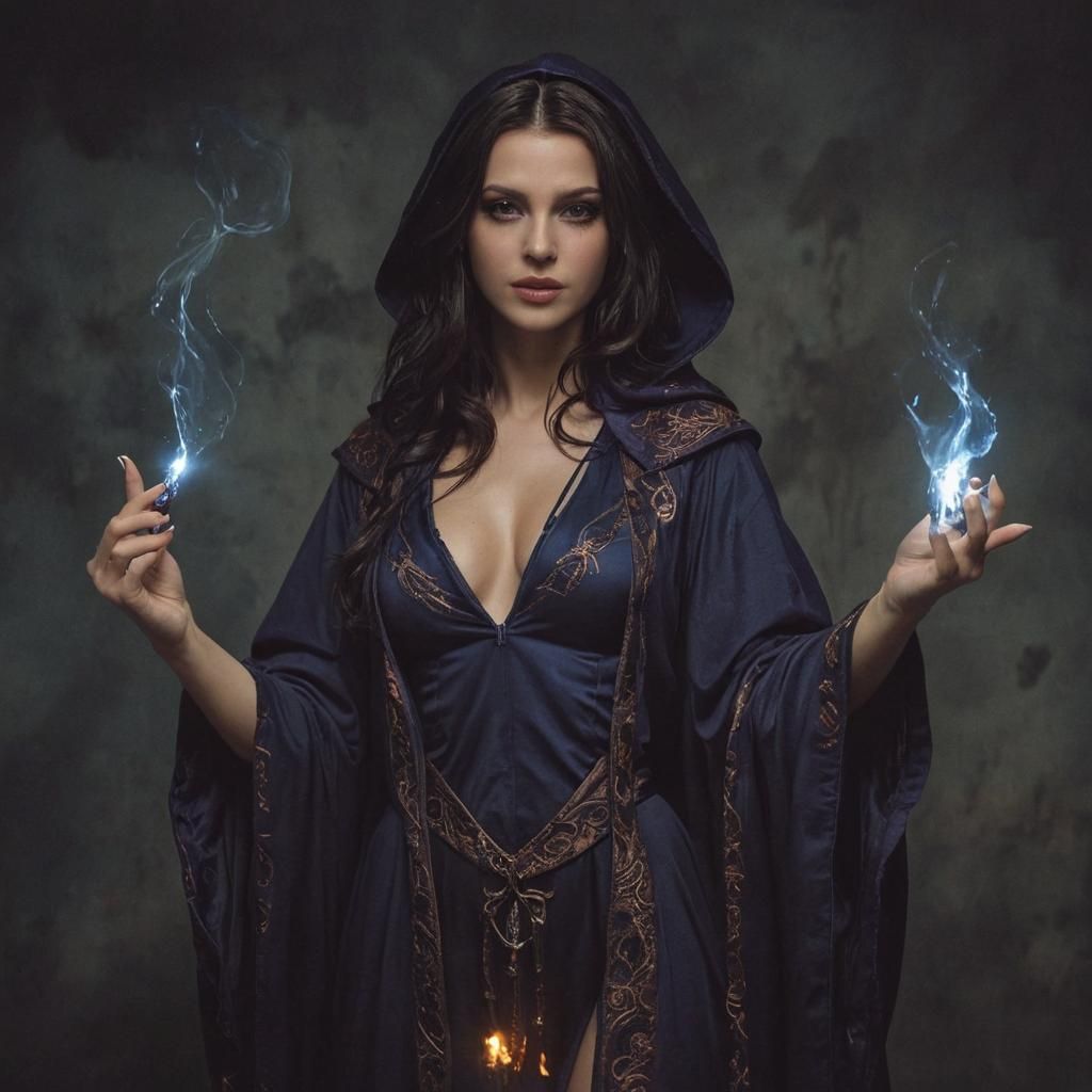 Three Sorceresses in Wizard Robes