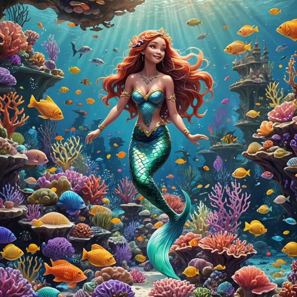 Mermaid, cartoon style
