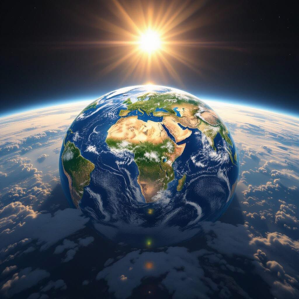 Earth From Space: Israel Centered Above Water