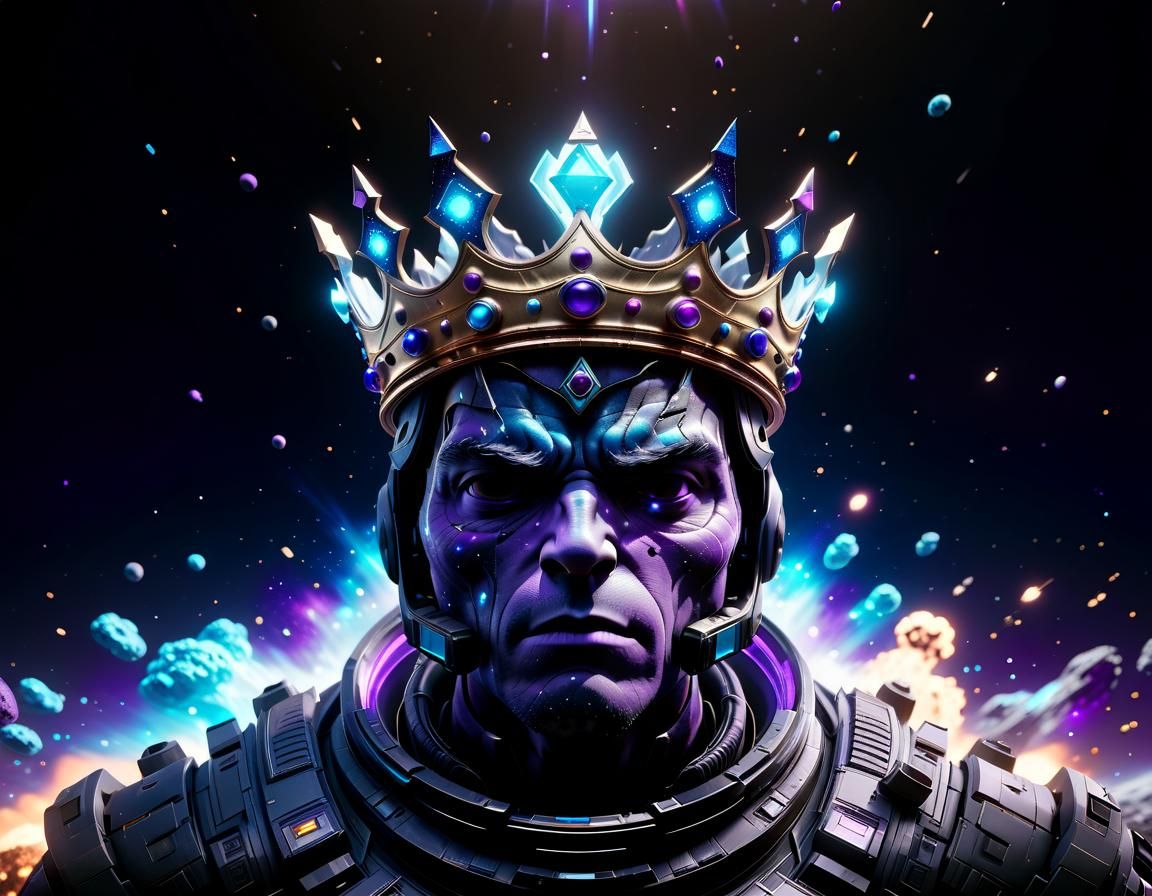 Cosmic Being of Space with Floating Crown