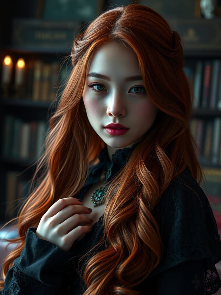 Hyperrealistic Gothic Princess Portrait in Elegant Opulence