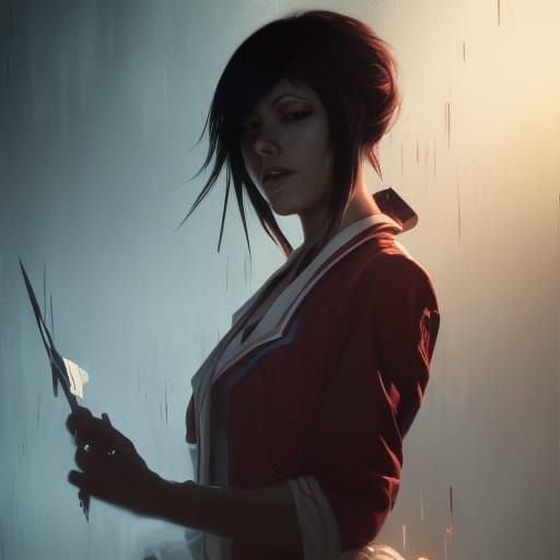 Scary Nurse in Dark Fantasy Style