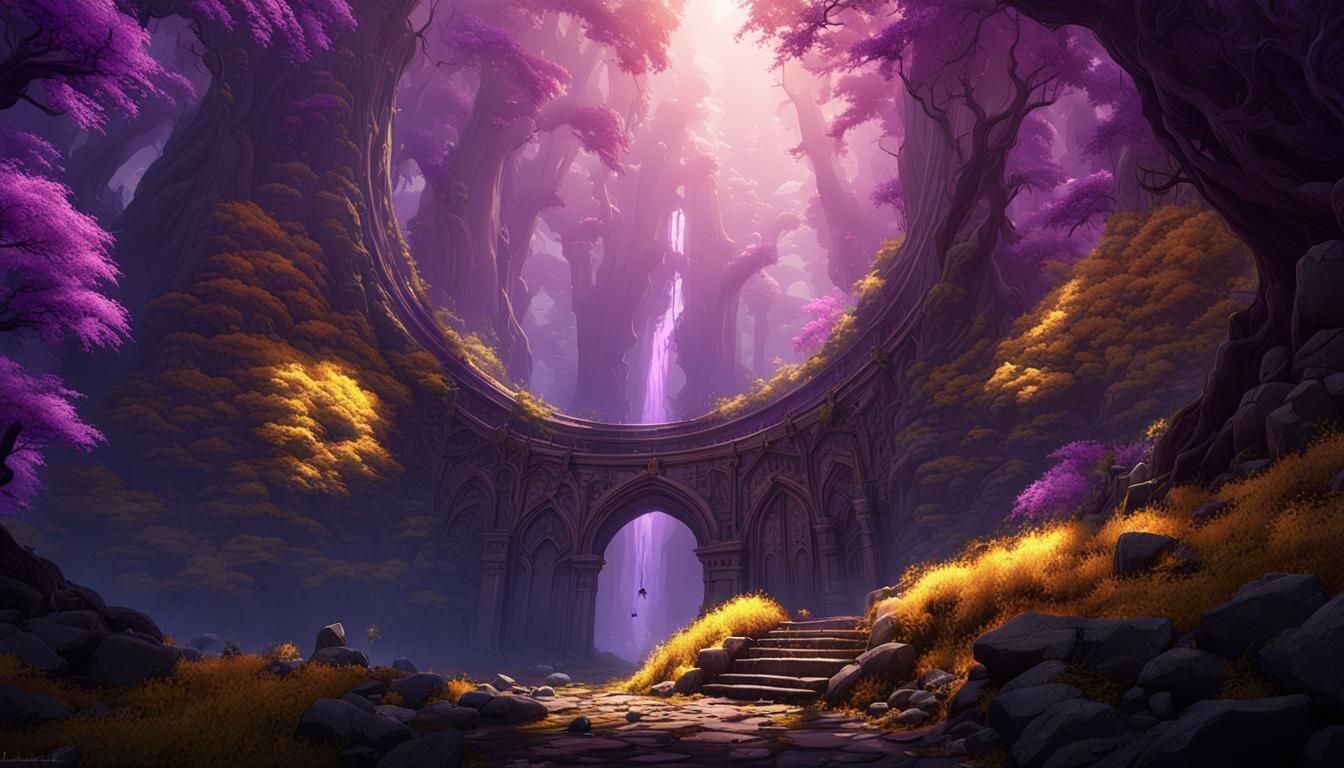 Mystical Forest Portal Concept Art in 8k Resolution