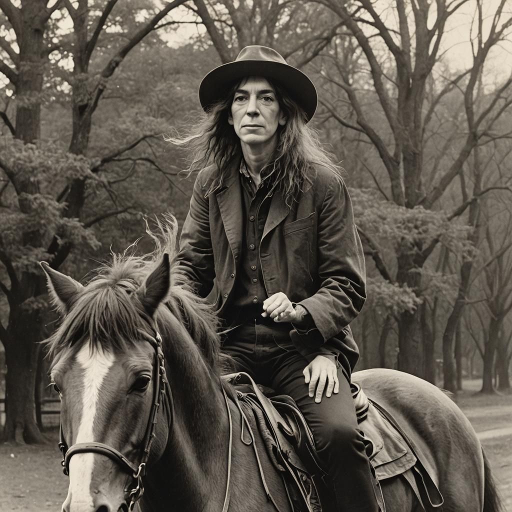Patti Smith Riding a Horse