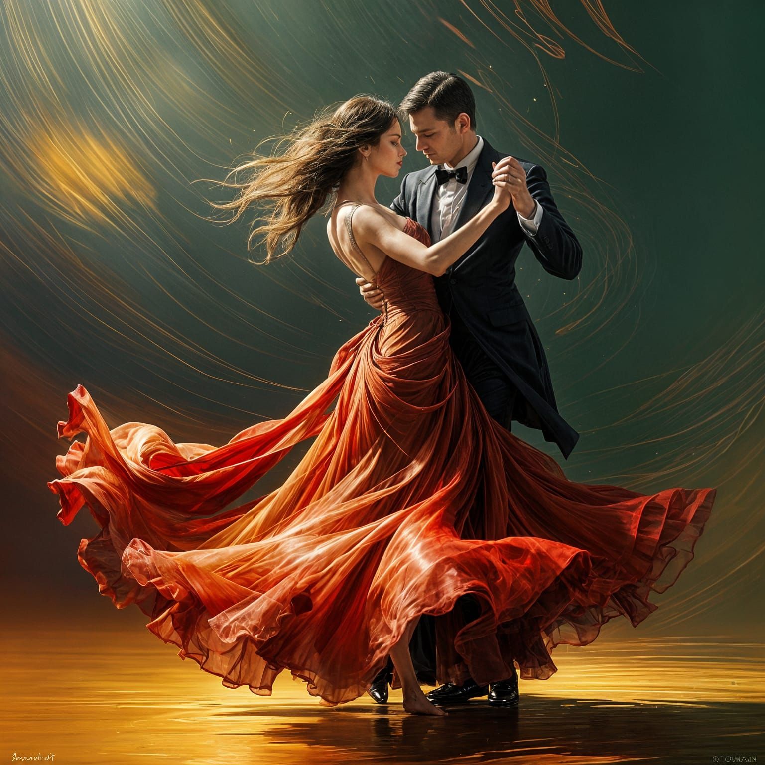 Ballroom Dance in Impressionistic Style