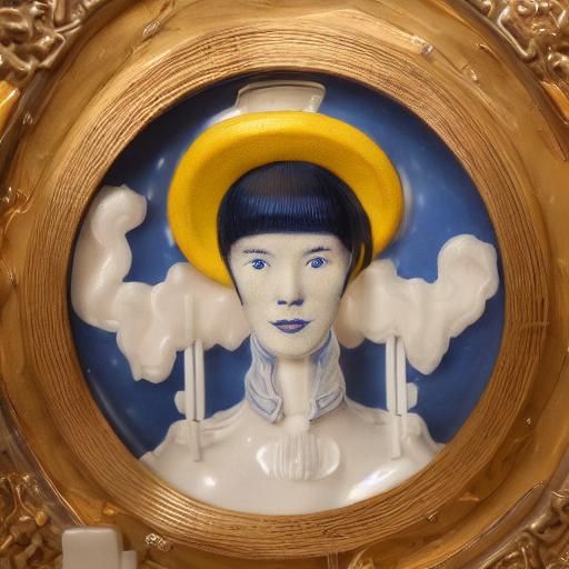 Porcelain Computer Scientist Portrait with Chewing Gum