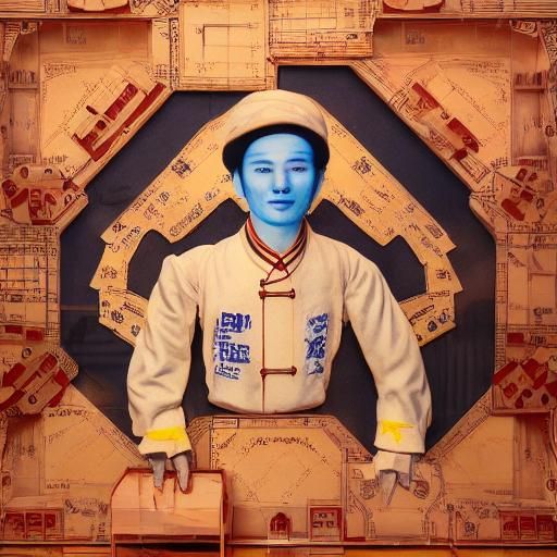 Porcelain and Chewing Gum Portrait in Exhibition Style