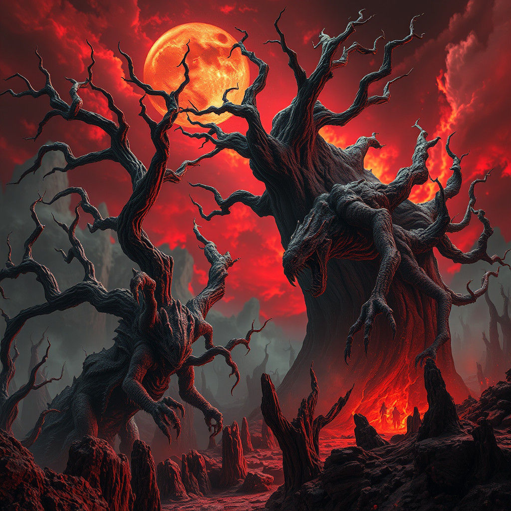 Mystical Realm of Chaos with Grotesque Monsters