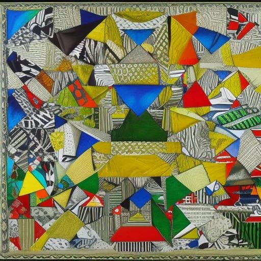 Colorful Abstract Palace in Geometric Style