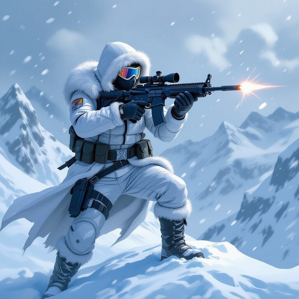 Cobra Snow Serpent in Winter Blizzard Concept Art