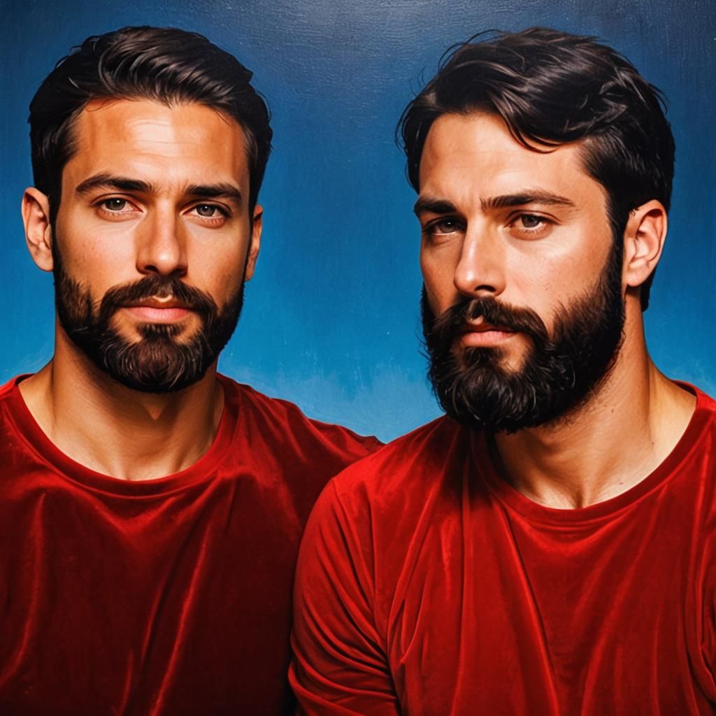 Romantic Portrait of Two Men in Velvet