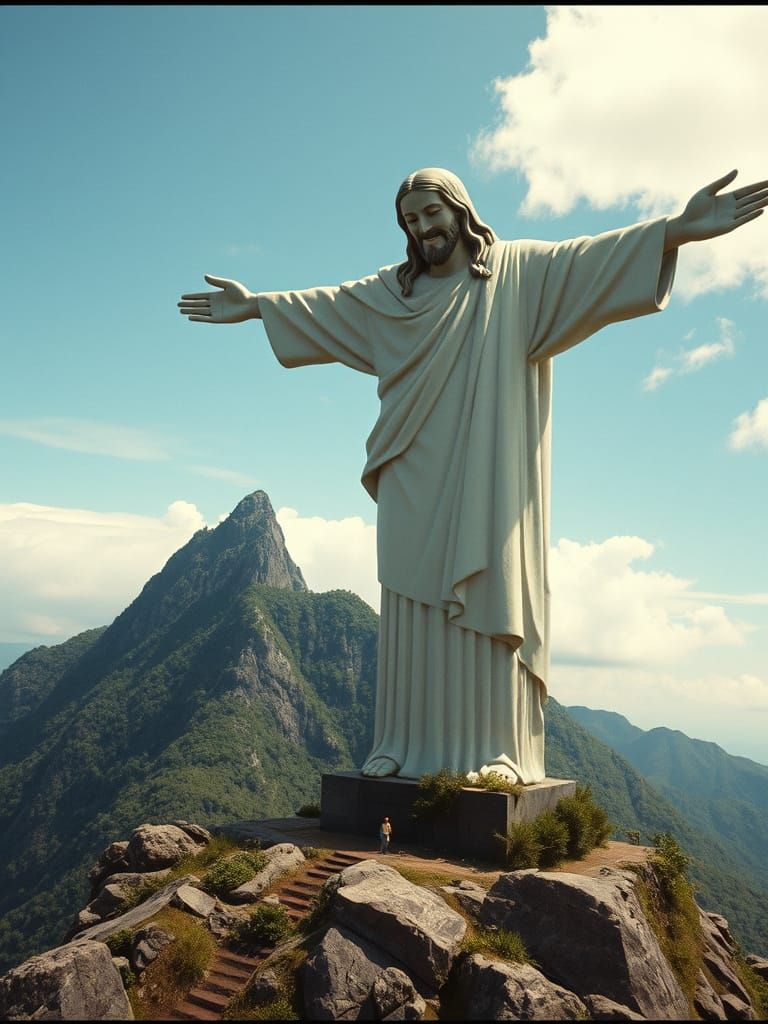 Giant Jesus Statue Dances on Brazilian Mountain Peak