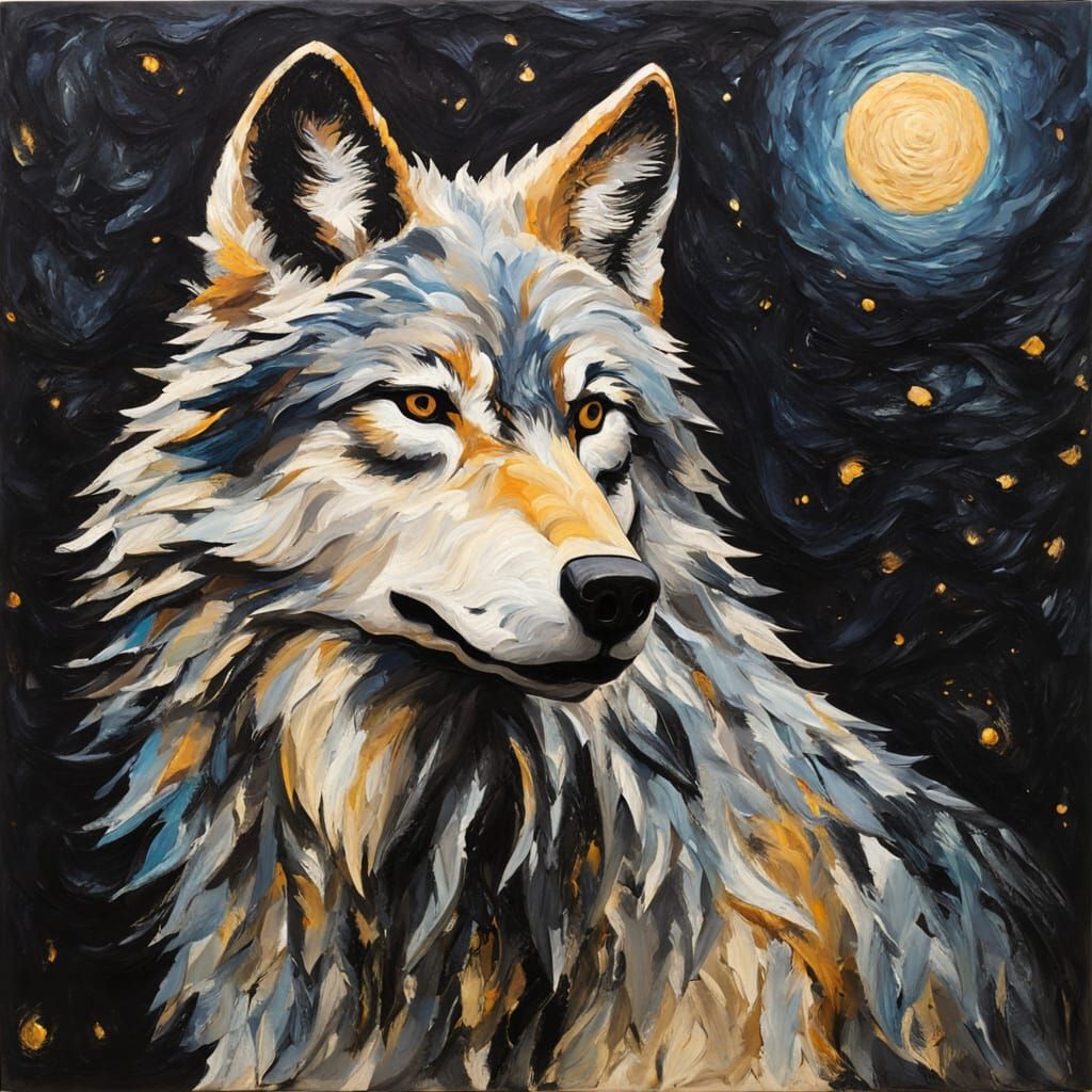 Wolf at night