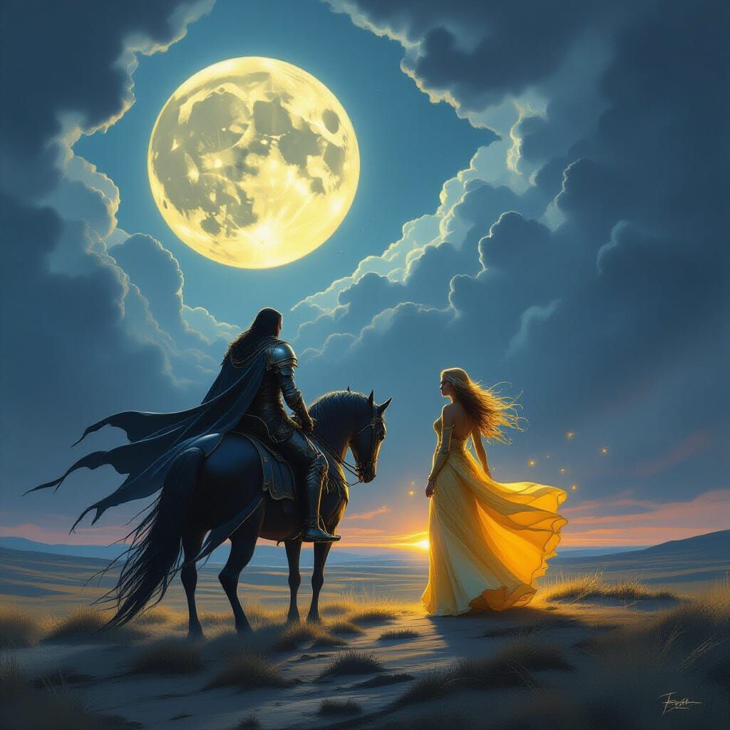 Moon Knight Leads Sun Sorceress Through Stormy Fantasy Lands...