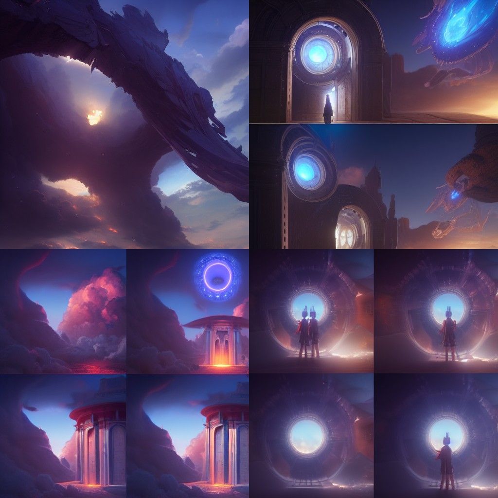 Magic Portal in Sky: Shounen Anime Style Rendering