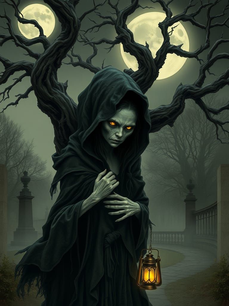 Ethereal Banshee in Dark Symbolic Surrealism