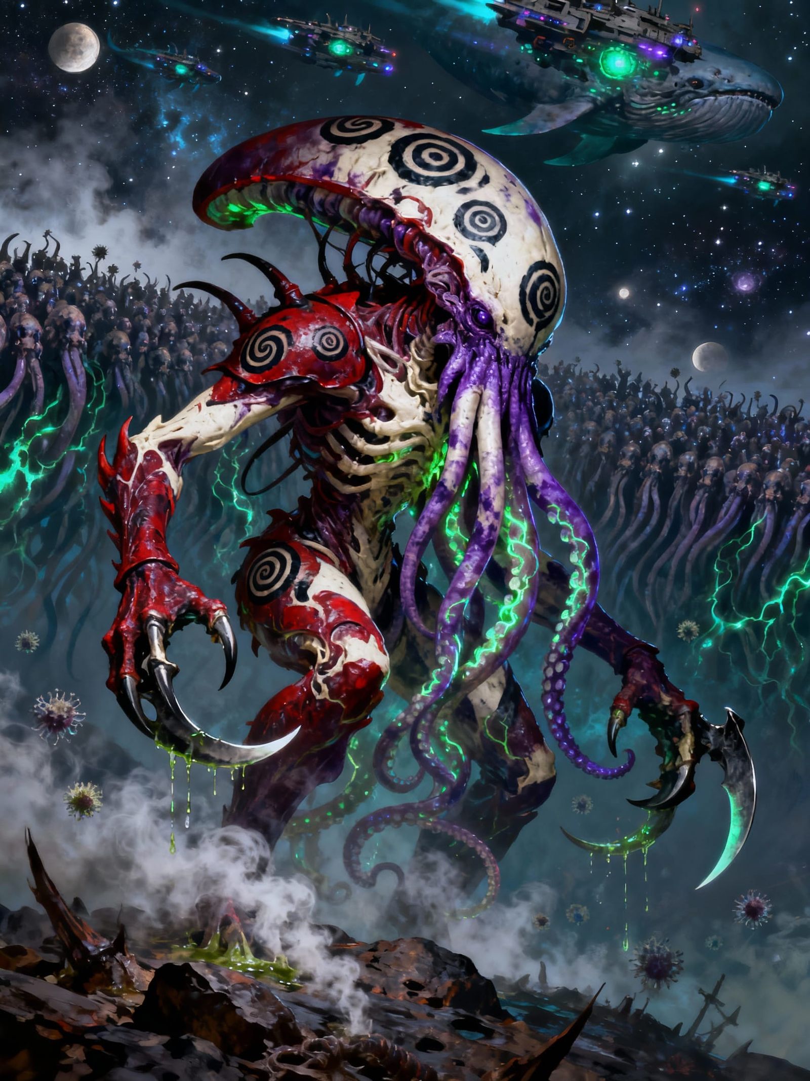 Tyranid Kraken Bioform: Cosmic Horror in Crimson and Bone