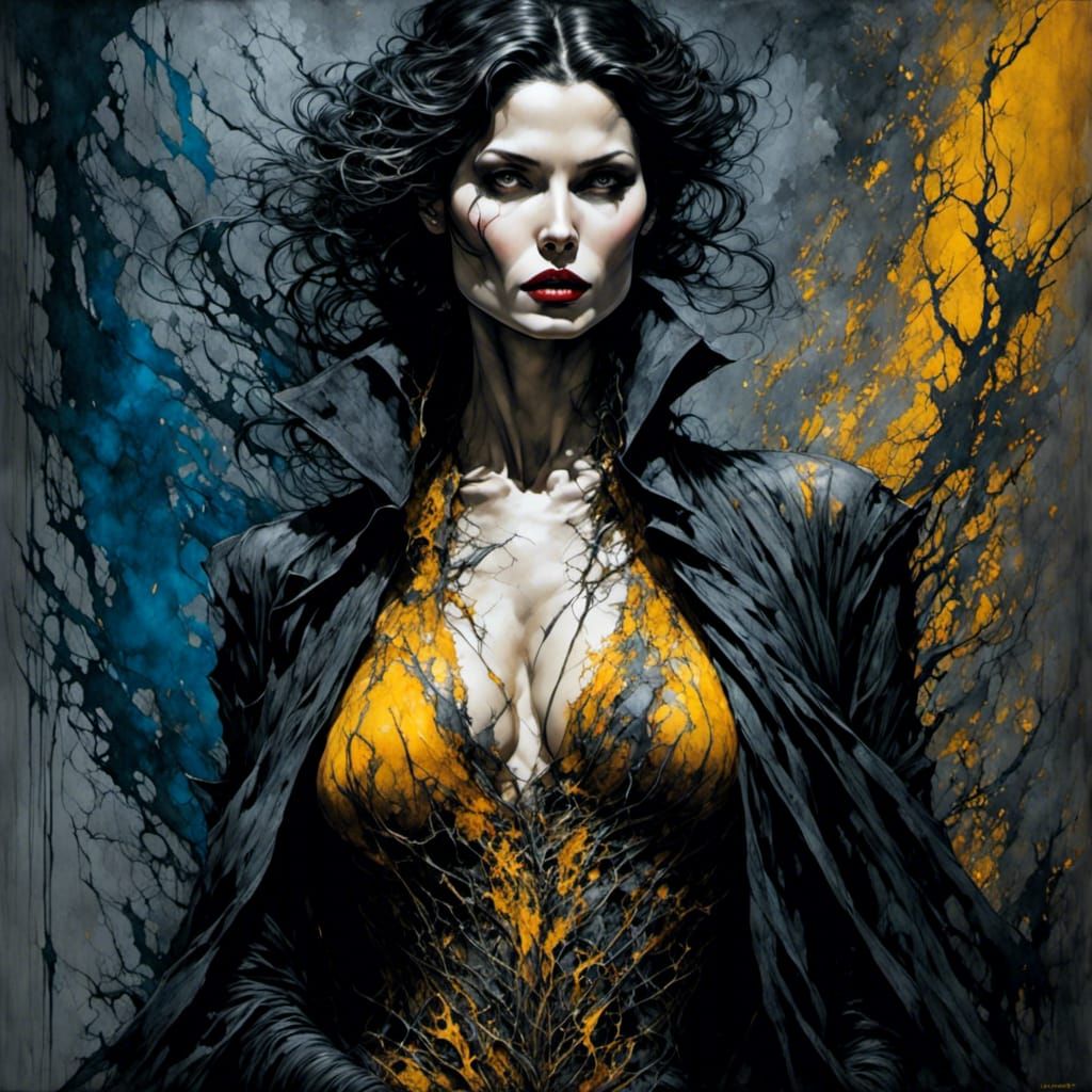 Seductive Lady Vampire in Detailed Colors