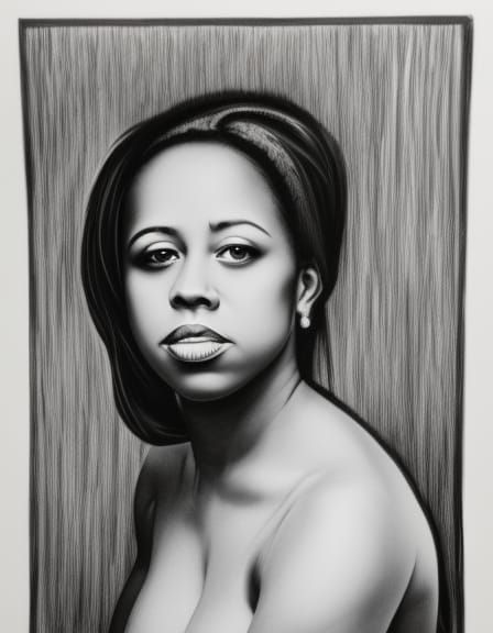 Stacy Dash Ink Portrait in Hyperdetailed Style