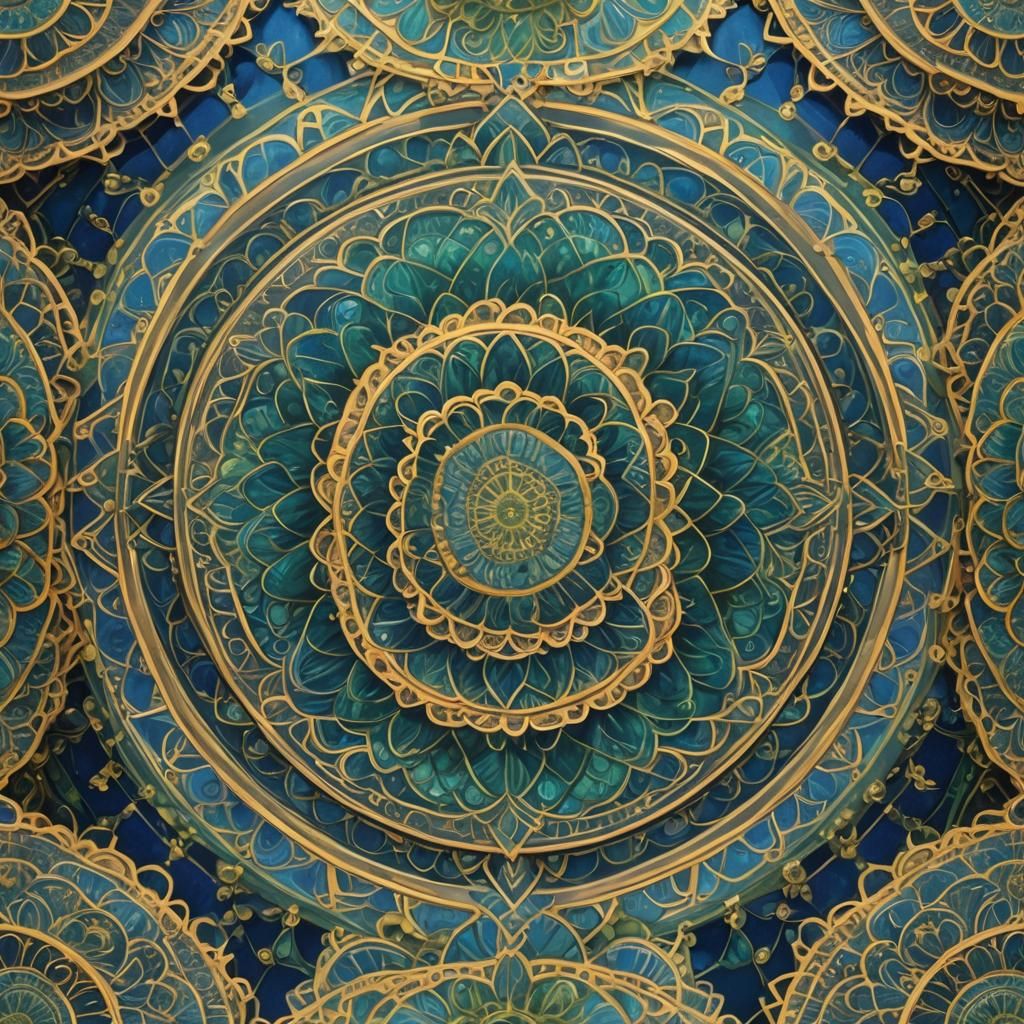 Intricate Translucent Glass Mandala Reflecting Light