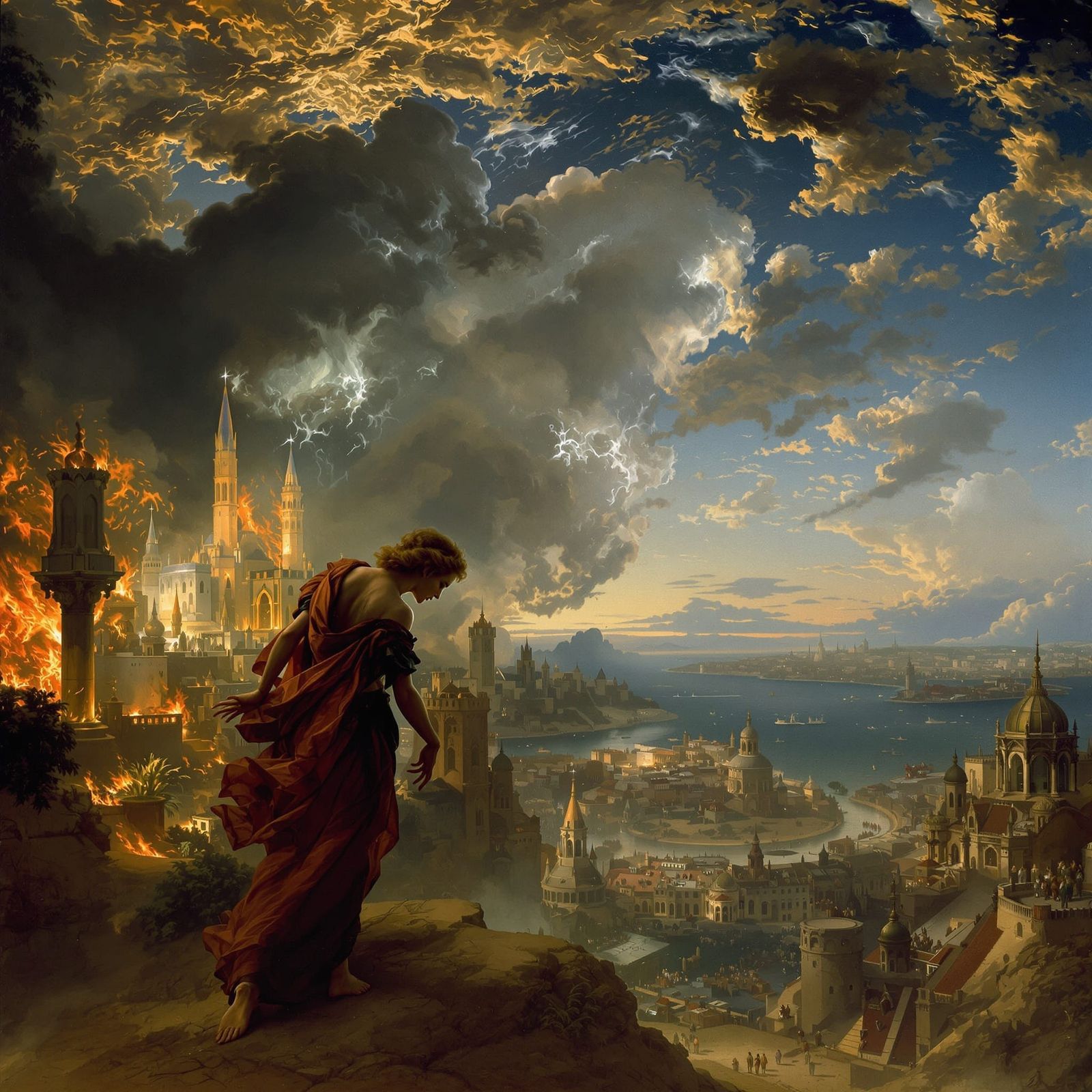 Helen of Troy in Flames, Baroque and Biomechanical Styles