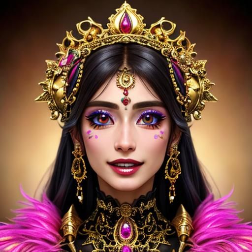 Detailed Face in Baroque Surrealist Style