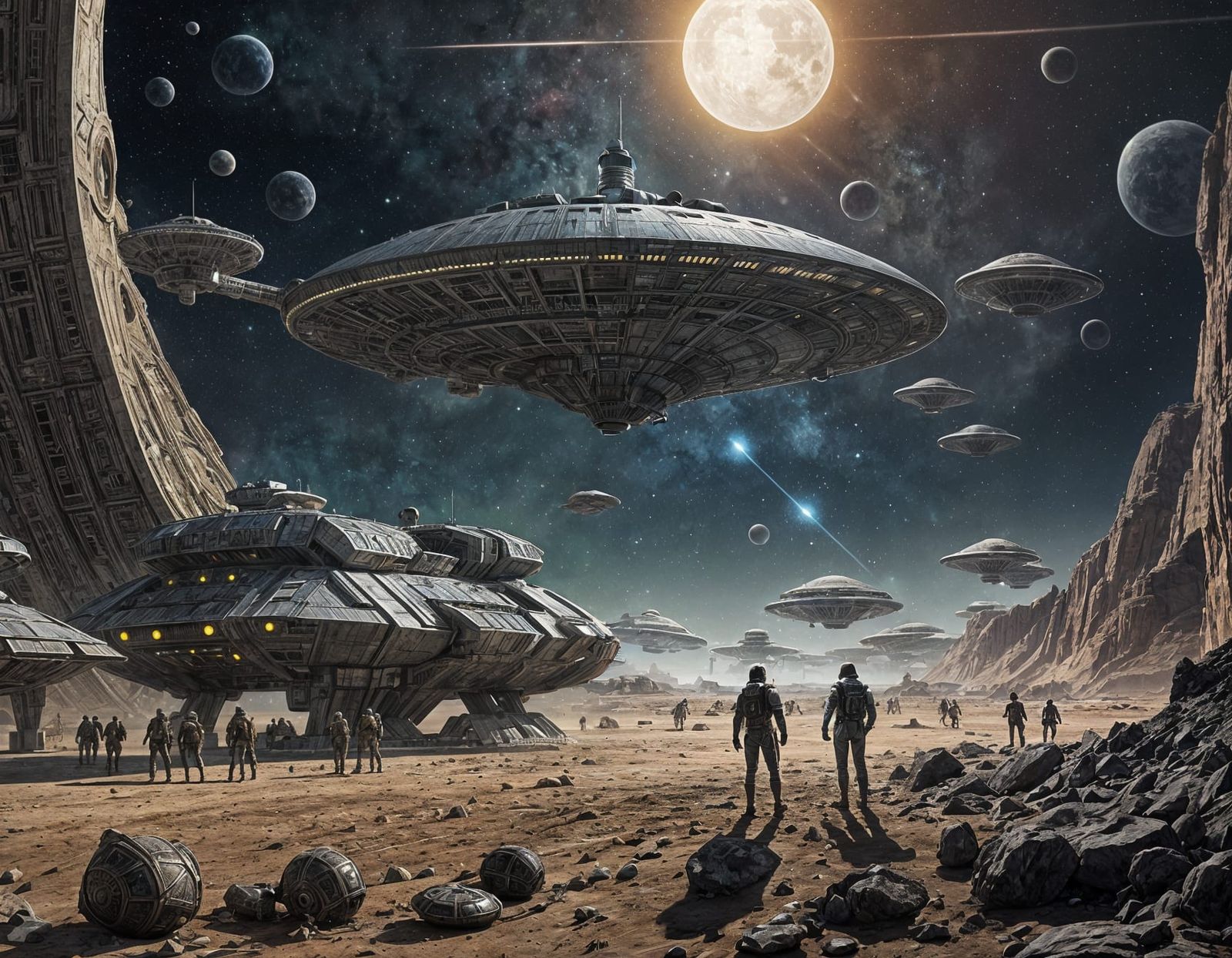 Spaceship Rescue on Alpha Centauri: Sci-Fi Art