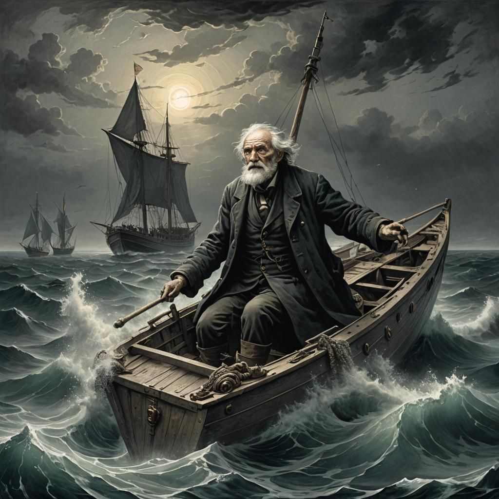 Old Man in Maelstrom, a Dark Nautical Nightmare