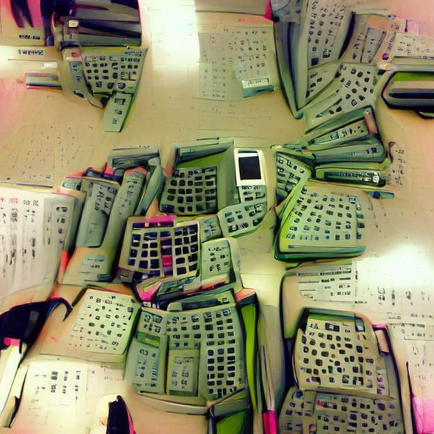 Calculator in Hell - AI Generated Image