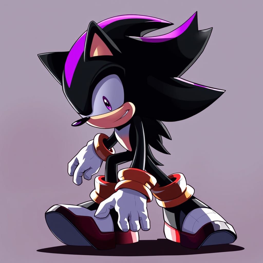 Purple Shadow in Edgy, Moody Pose